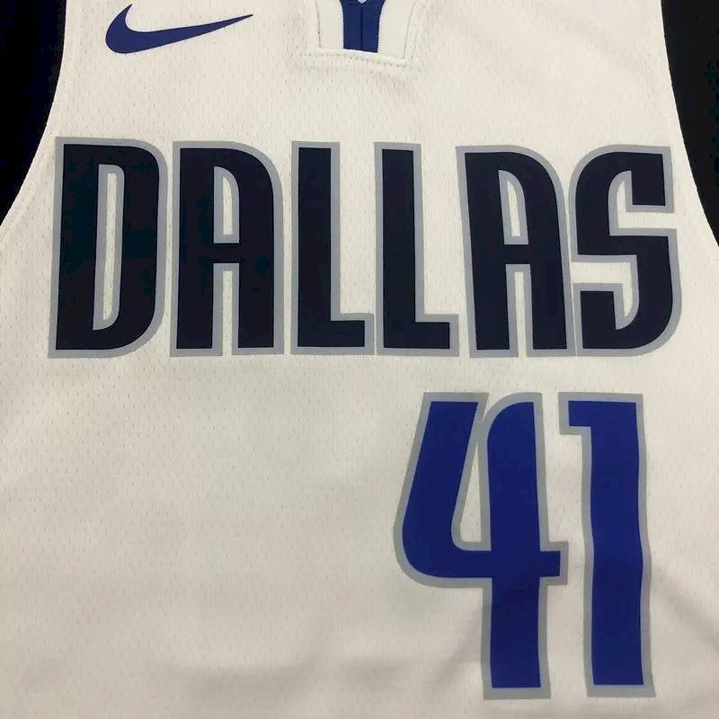 Men’s Dirk Nowitzki White Swingman Player Jersey – Association Edition