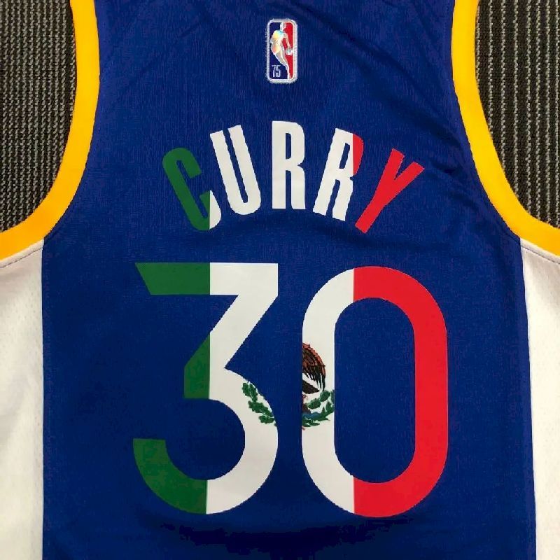 Men’s Stephen Curry Blue Team Jersey – 75th Anniversary Edition