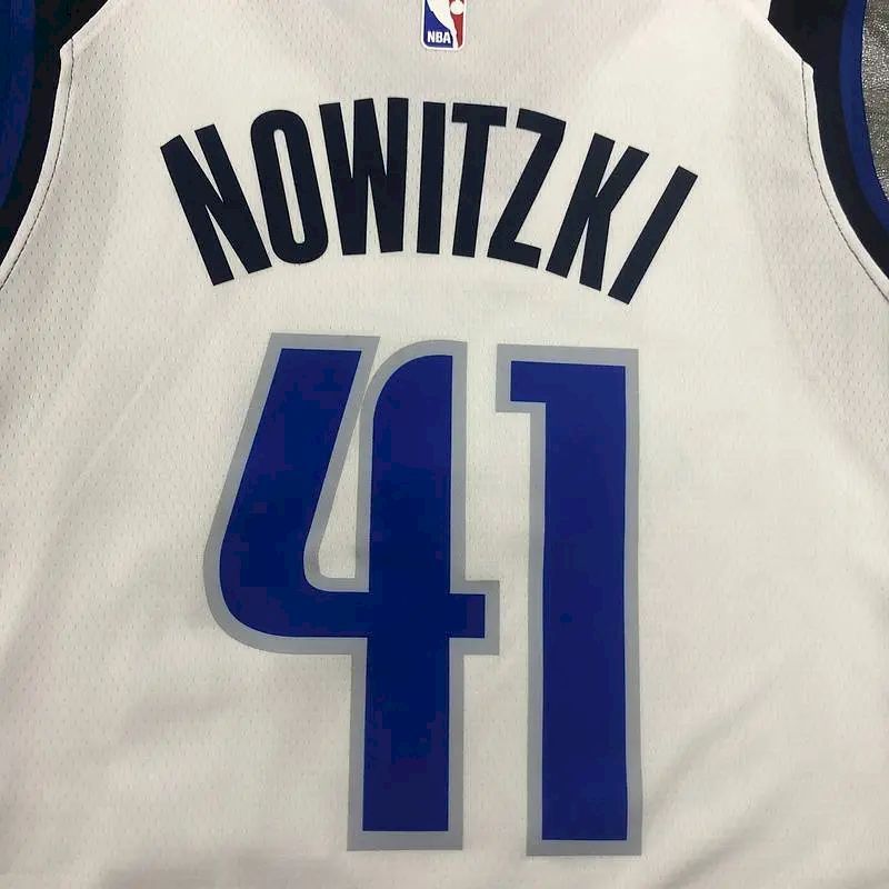Men’s Dirk Nowitzki White Swingman Player Jersey – Association Edition