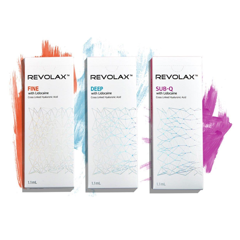 Revolax Fine/Deep/Sub-Q with Lidocaine 1.1ml - Cross-Linked HA Dermal Fillers for Facial Volume, Contouring and Wrinkle Reduction