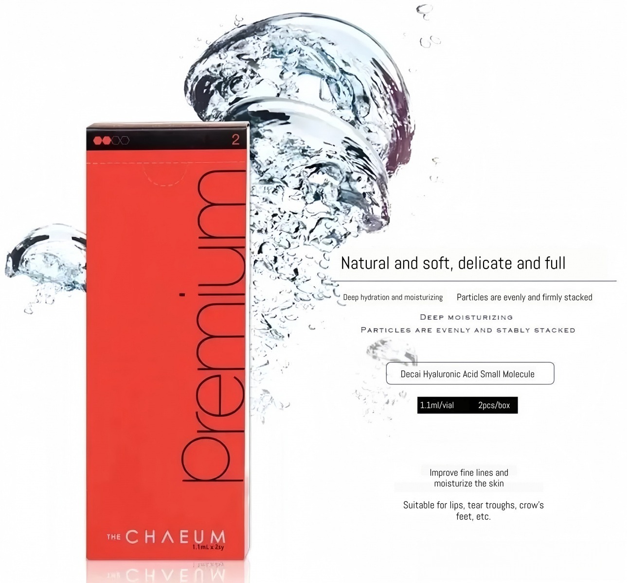 The Chaeum Premium HA Filler Set 1.1ml x 2sy - Long-Lasting Injections for Facial Volume and Contouring