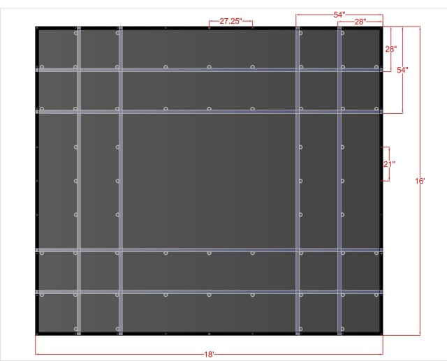 Steel Tarp with 2 D-ring Rows on All Sides – 16oz