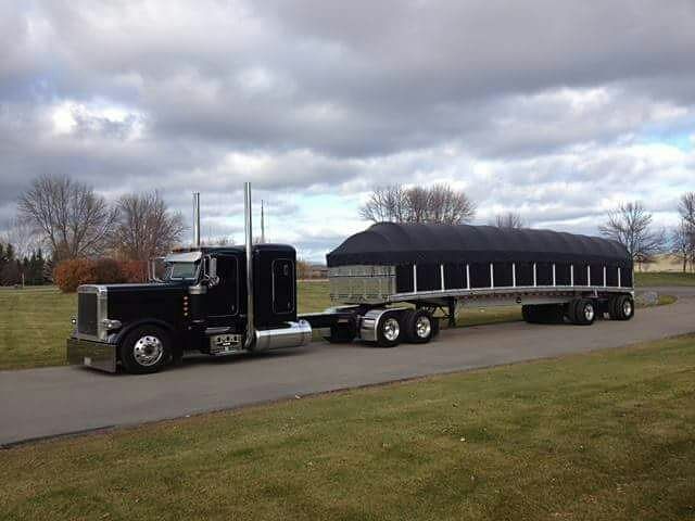 Covered Wagon Truck Tarp for 102" Wide Flatbed Trailer with Side Kit