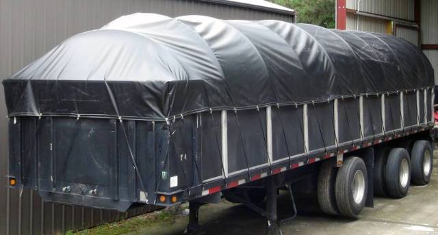 Covered Wagon Truck Tarp for 102" Wide Flatbed Trailer with Side Kit