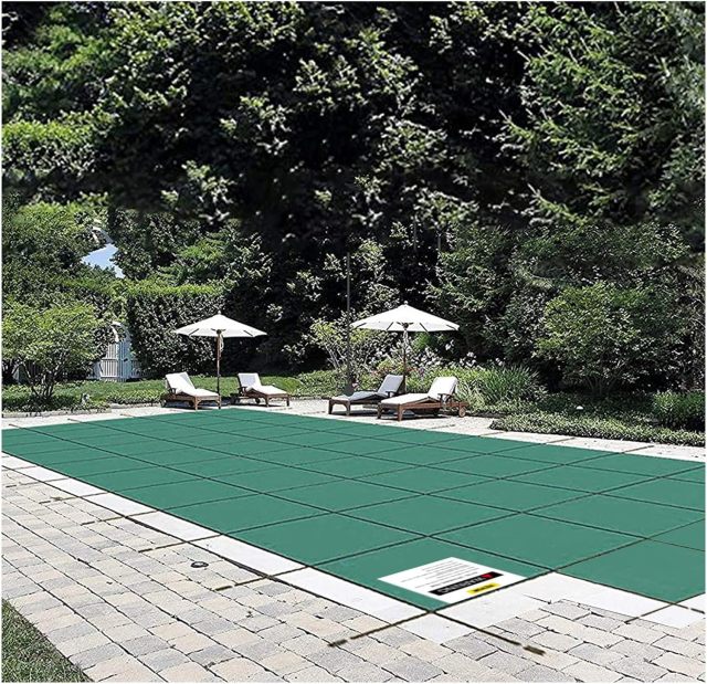 WaterWarden 38-Feet x 18-Feet Pool Safety Cover In-Ground Polypropylene Safety and winter Rectangle Pool Cover