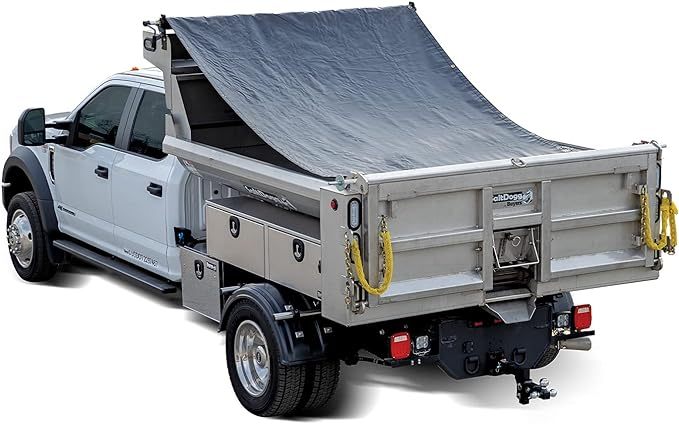 Heavy-Duty PVC Dump Tarp Kit with Manual Crank & Pull Rope
