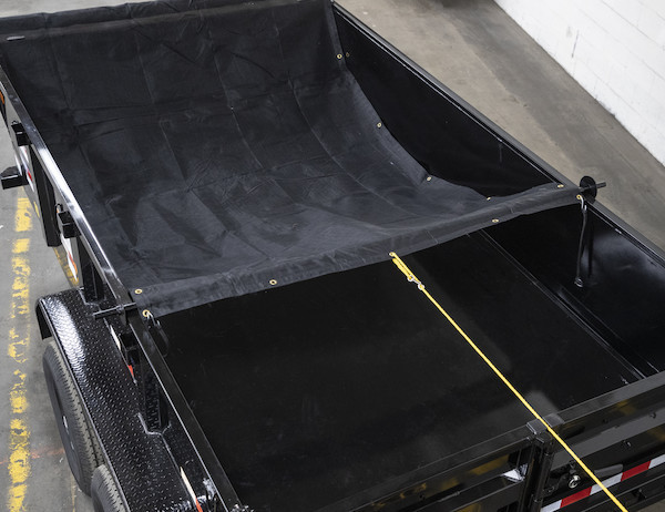 Heavy-Duty PVC Dump Tarp Kit with Manual Crank & Pull Rope