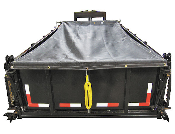 Heavy-Duty PVC Dump Tarp Kit with Manual Crank & Pull Rope