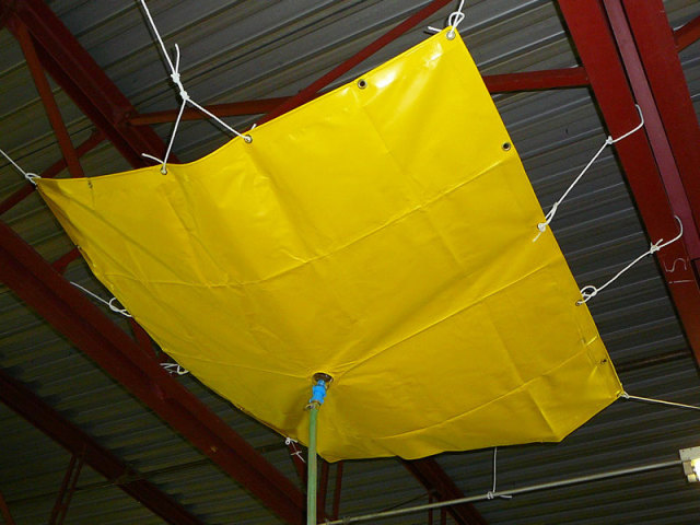 Flame Retardant Roof Ceiling Leak Diverter Drain Tarp