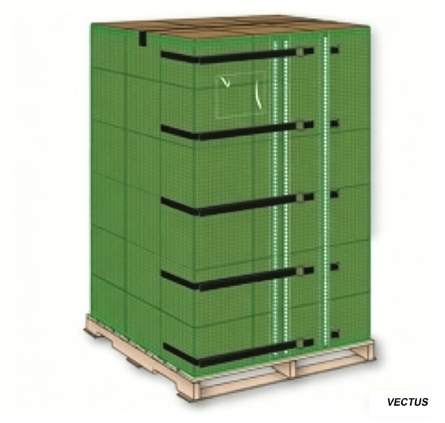 Reusable Pallet Wrap Cover, Heavy Duty w/ Corner Pallet Straps