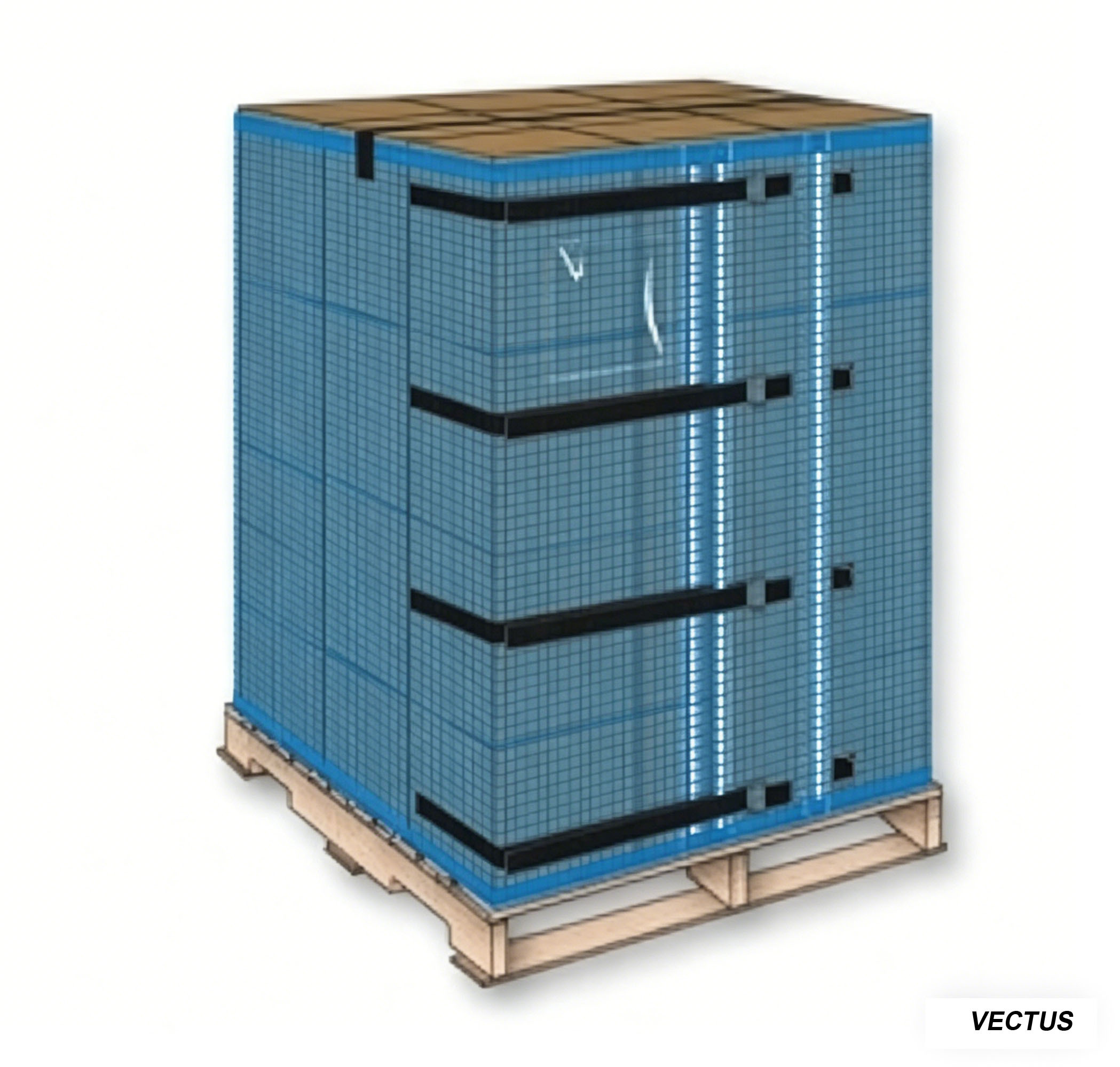 Reusable Pallet Wrap Cover, Heavy Duty w/ Corner Pallet Straps