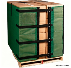 Reusable Pallet Wrap Cover, Heavy Duty w/ Corner Pallet Straps