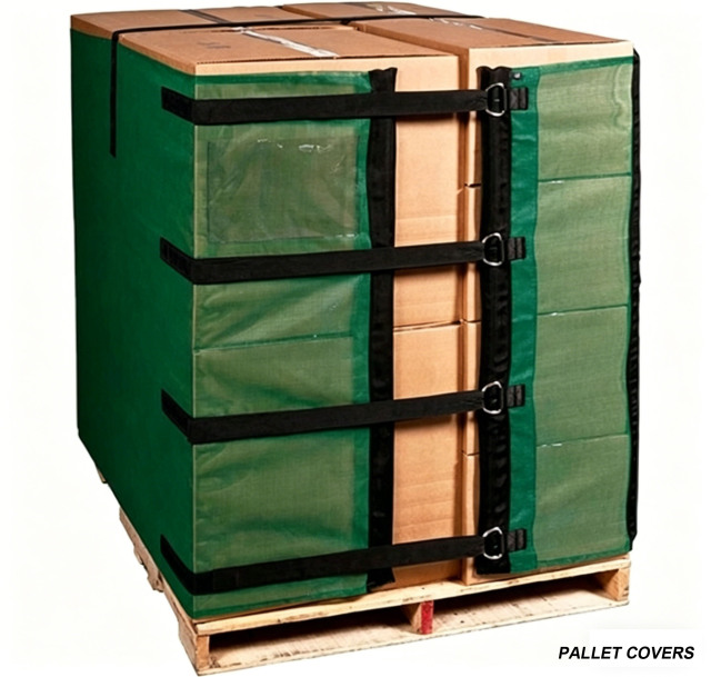 Reusable Pallet Wrap Cover, Heavy Duty w/ Corner Pallet Straps