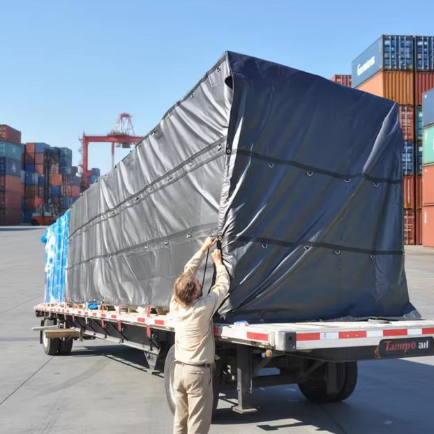 Lightweight Lumber Tarp 20' x 27' - 6' Drop Flatbed Tarp Ripstop