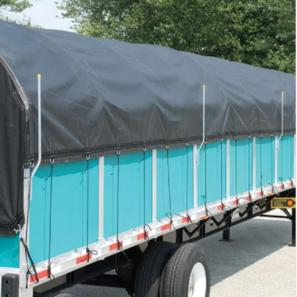 Covered Wagon Truck Tarp for 102" Wide Flatbed Trailer with Side Kit