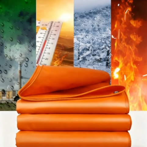 Heavy-Duty Orange Tarps