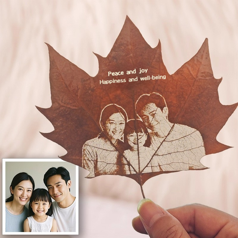 Sycamore leaf carving leaves engraving photo high-end customized gifts for couples friends send girlfriends gift Tanabata birthday