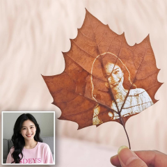 Sycamore leaf carving leaves engraving photo high-end customized gifts for couples friends send girlfriends gift Tanabata birthday