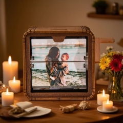 Personalized gift independent station, hand-cranked photo album, mechanical page-turning book
