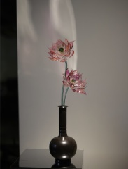 Sacred Lotus Alchemy Glass Sculpture - Handblown Artisan Meditation Altar Piece, Chakra Cleansing Centerpiece