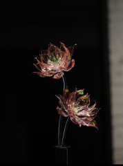 Sacred Lotus Alchemy Glass Sculpture - Handblown Artisan Meditation Altar Piece, Chakra Cleansing Centerpiece