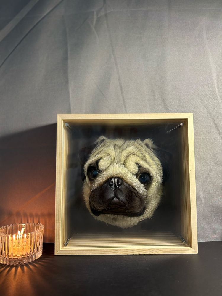 Customized pet peripheral hand-painted pet cats, dogs, parrots, multi-layered three-dimensional paintings, and layered paintings. Pets can be used as souvenirs and given as gifts