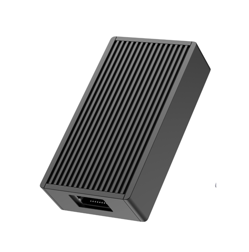 10GbE-T2 USB 10GbE Adapter photographed as a compact external network device