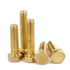 M4/M5/M6/M8/M10 Brass Hex Head Fully Threaded Bolts (External Hexagon Screws)