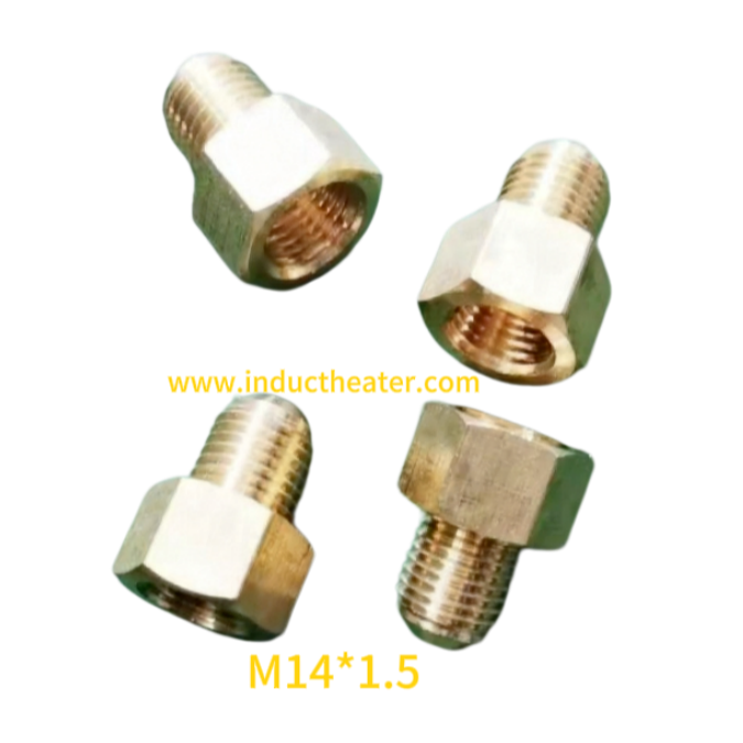 Thickened brass screw connector joint nuts adapter for induction heating machine