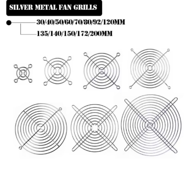50-piece black iron grill cover metal finger guard for cooling fan, fits 120x120mm fans (4cm, 5cm-12cm)
