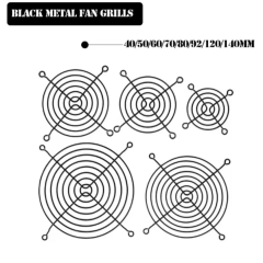 50-piece black iron grill cover metal finger guard for cooling fan, fits 120x120mm fans (4cm, 5cm-12cm)