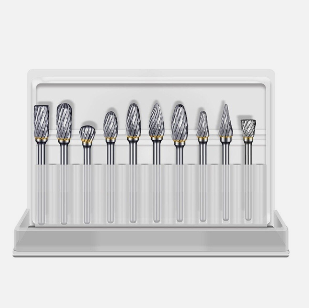 Rotary Burrs Tungsten Carbide Metal Steel Burr Drill Bits for Dremel Tool 10PCS-set 125sets-carton