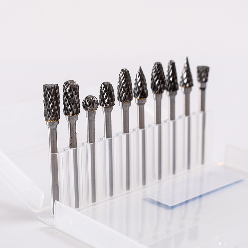 Rotary Burrs Tungsten Carbide Metal Steel Burr Drill Bits for Dremel Tool 10PCS-set 125sets-carton