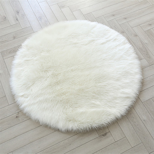 Faux fur rug-round