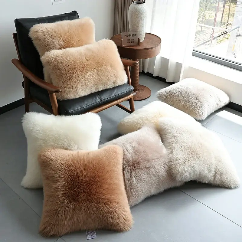 Sheepskin Cushion/ Throw Pillow