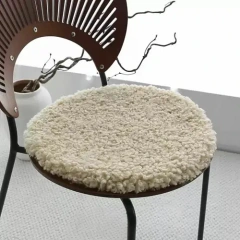 Curly Sheepskin Round Cushion