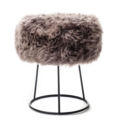 Sheepskin Stool - Metal Legs