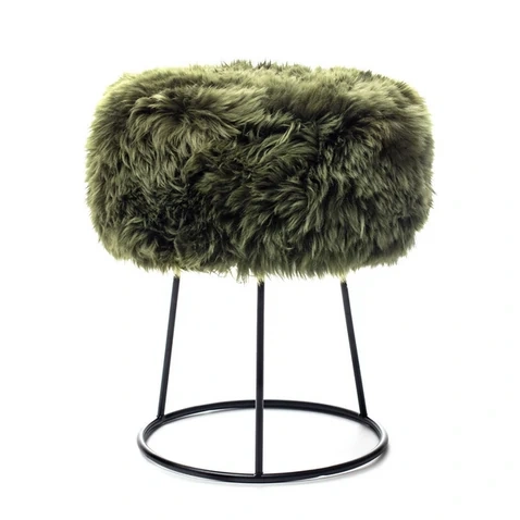 Sheepskin Stool - Metal Legs