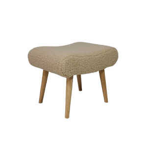 Shearling Stool Wood Legs