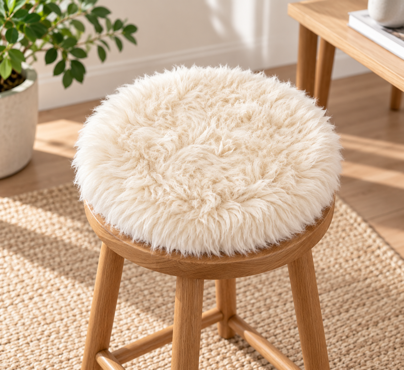 Sheepskin Cushion/ Seat Pad Round