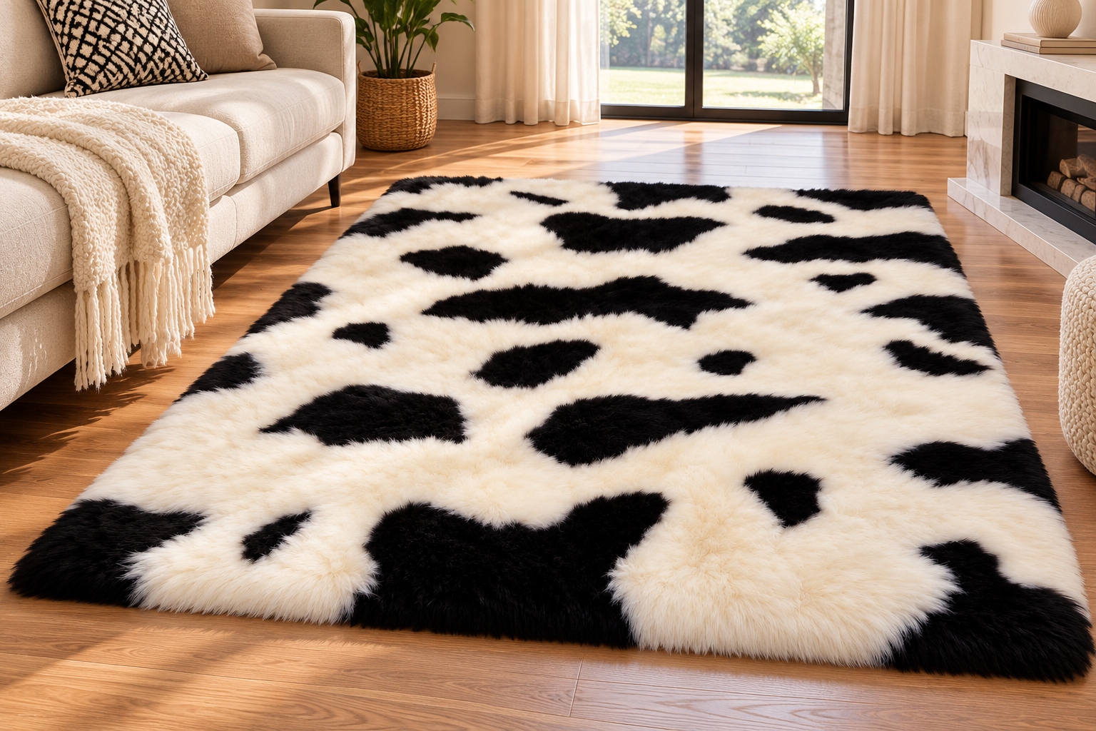 Shorn sheepskin rug