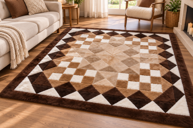 Shorn sheepskin rug