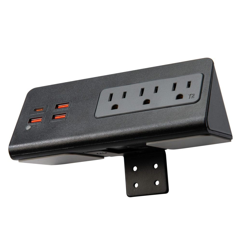 Furniture edge mount power charge station