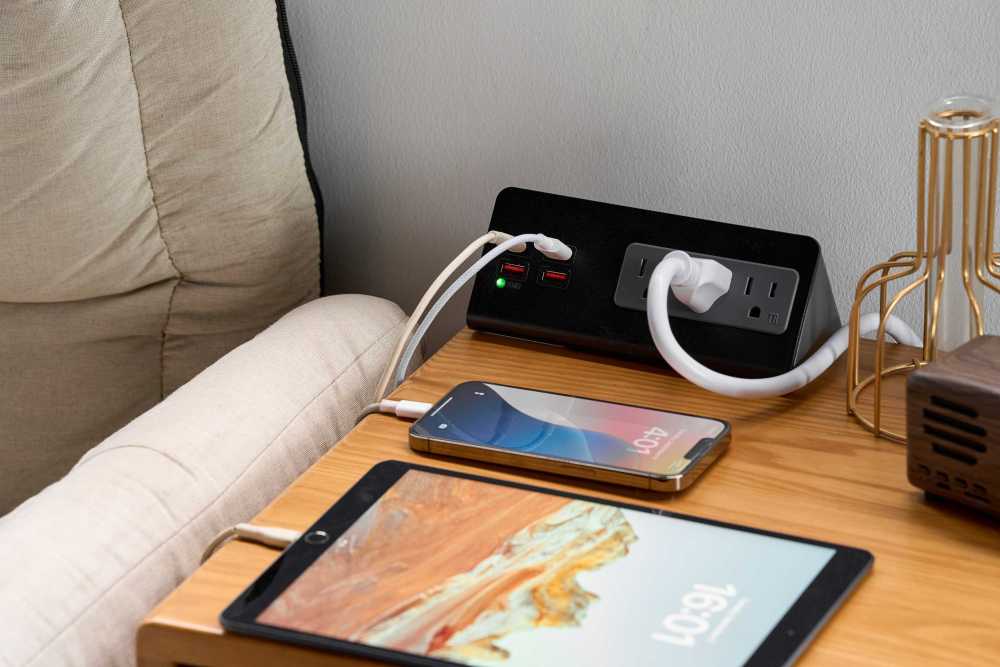 Furniture edge mount power charge station