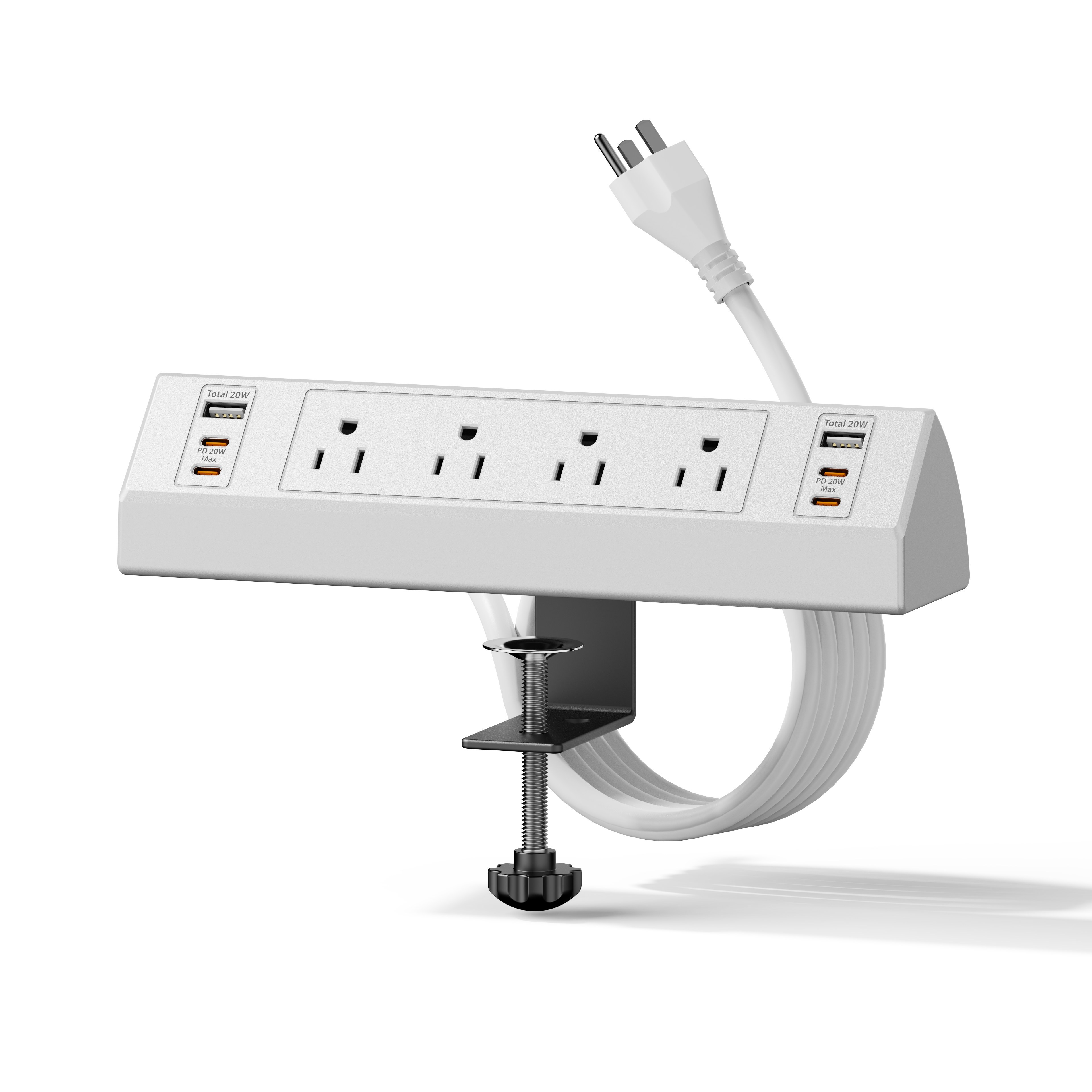 Office desk clamp power strip