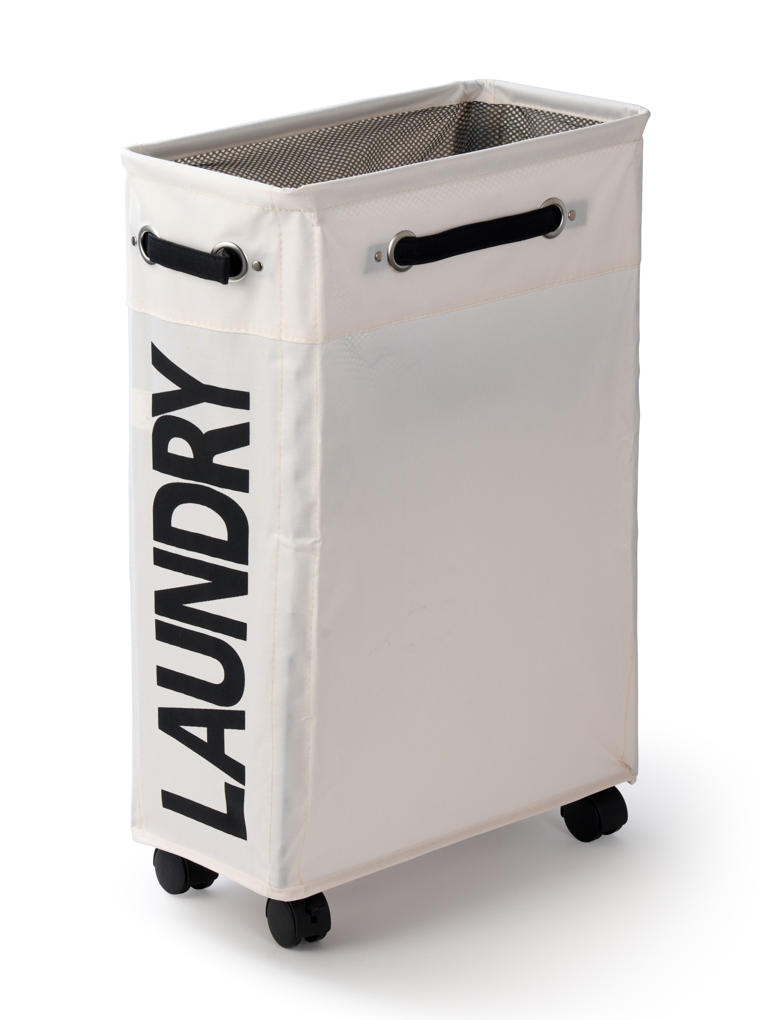 Rolling Laundry Hamper Cart - white