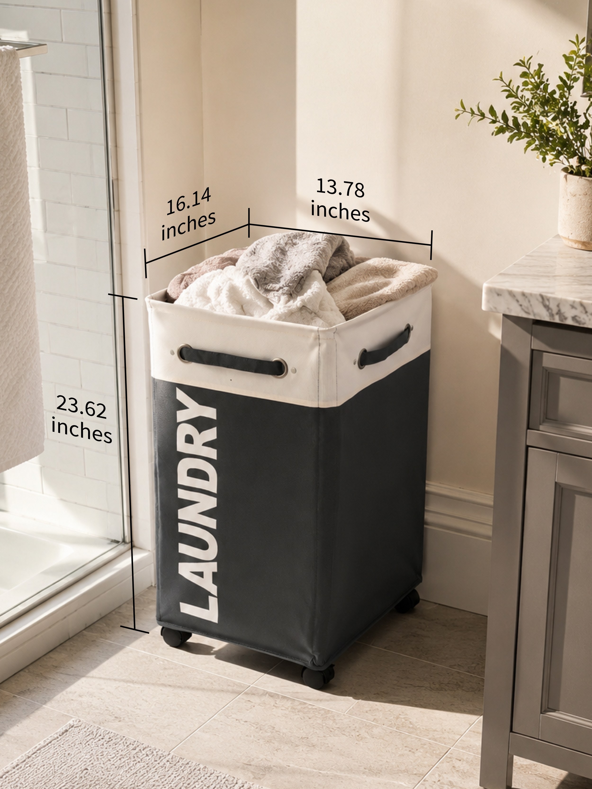 Rolling Laundry Hamper Cart - large size 1 pack - dark grey