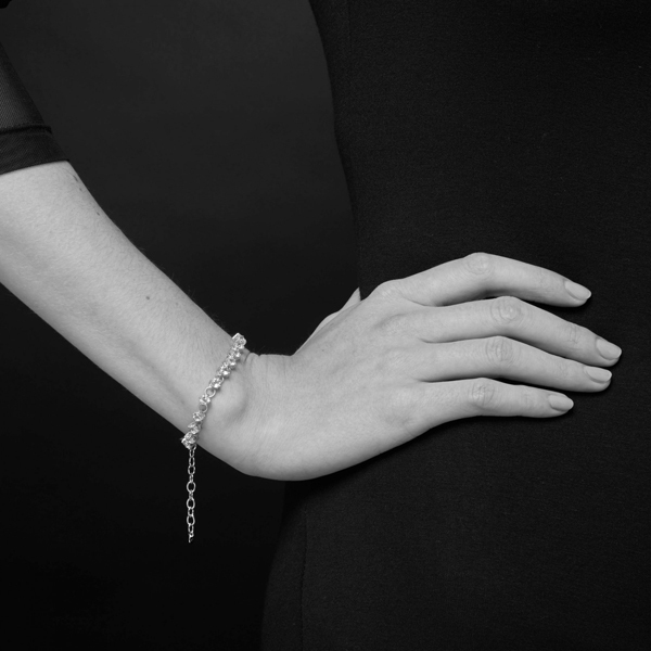Handmade Sterling Silver White Topaz Gemstone Tennis Bracelet Women