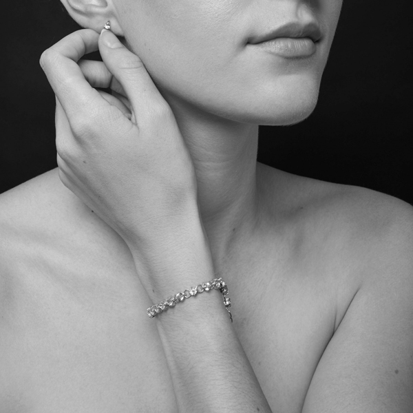 Handmade Sterling Silver White Topaz Gemstone Tennis Bracelet Women