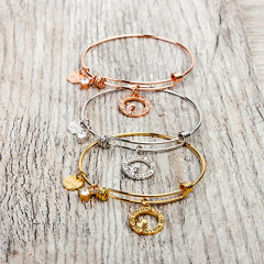 Expandable Charm Bracelet "She Believed She Could so She Did", Inspirational Bangle